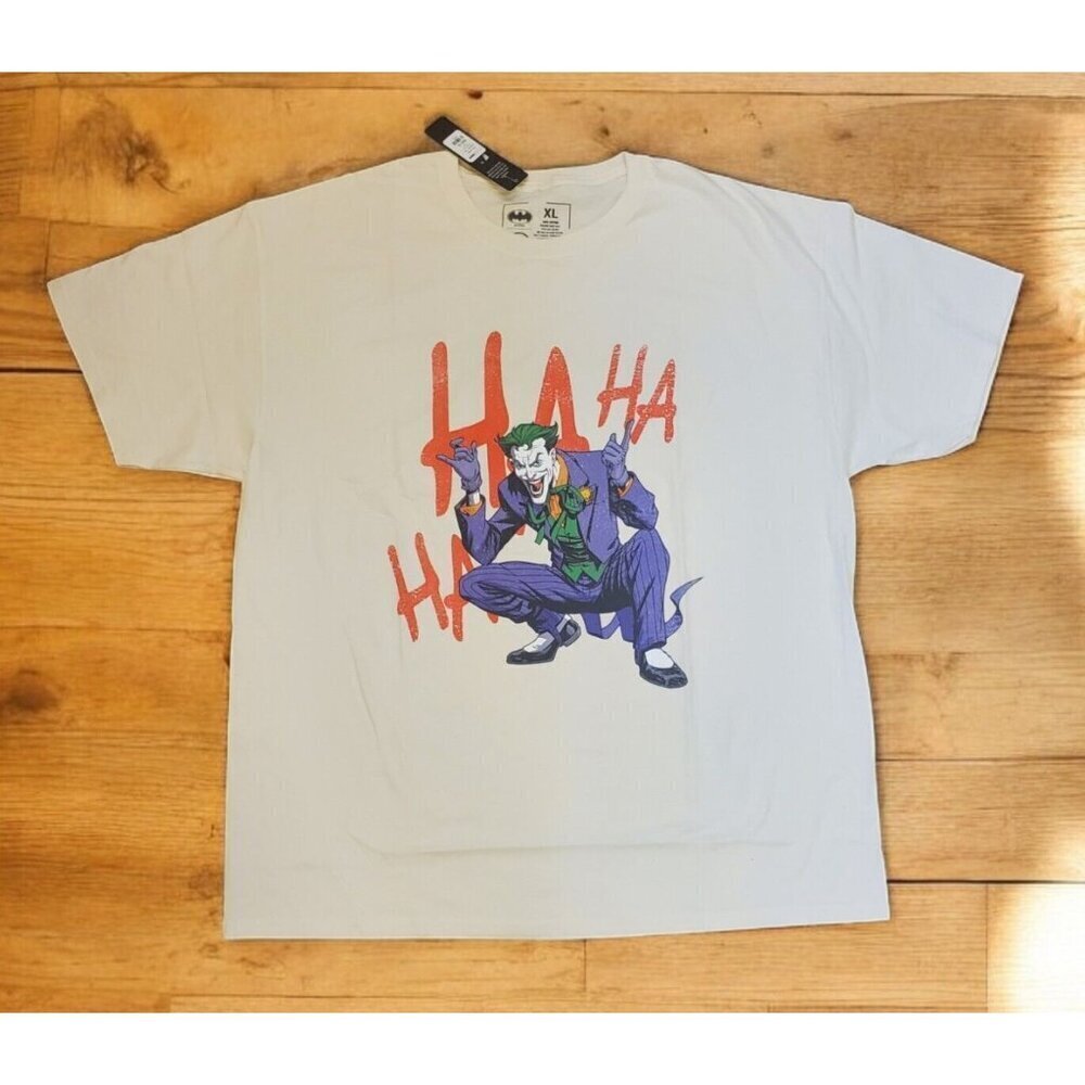 Batman Joker Graphic T-shirt Men's Sz XL Beige‎ Short Sleeve Civil Assets Collab